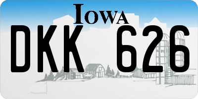 IA license plate DKK626