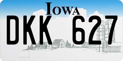 IA license plate DKK627