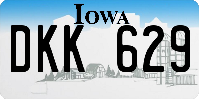 IA license plate DKK629