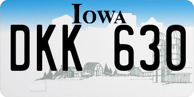 IA license plate DKK630