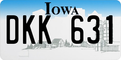 IA license plate DKK631