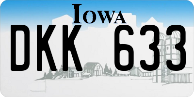 IA license plate DKK633