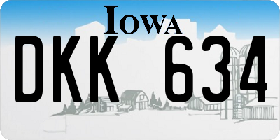 IA license plate DKK634