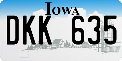 IA license plate DKK635