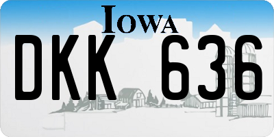 IA license plate DKK636
