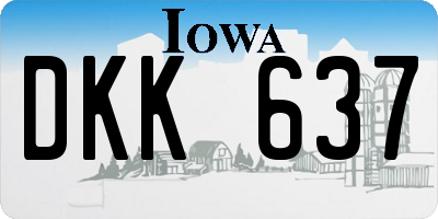IA license plate DKK637