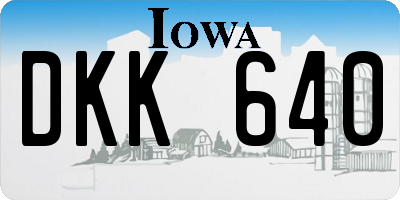 IA license plate DKK640