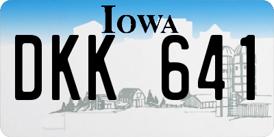 IA license plate DKK641
