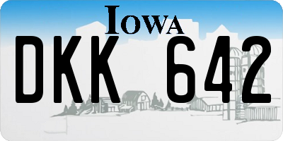 IA license plate DKK642