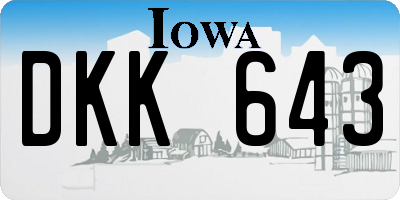 IA license plate DKK643