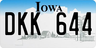 IA license plate DKK644