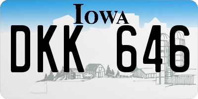 IA license plate DKK646