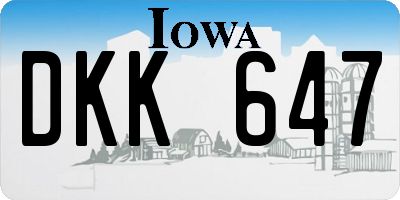 IA license plate DKK647