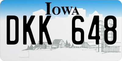 IA license plate DKK648