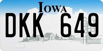 IA license plate DKK649