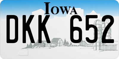 IA license plate DKK652