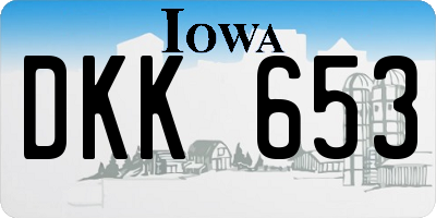 IA license plate DKK653