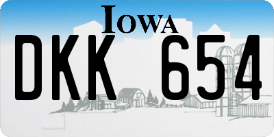 IA license plate DKK654