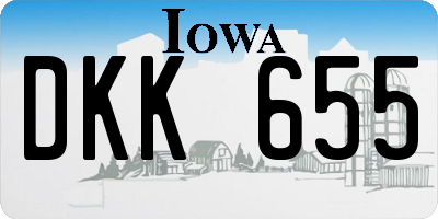 IA license plate DKK655