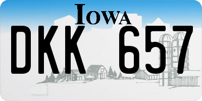IA license plate DKK657