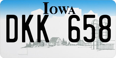 IA license plate DKK658