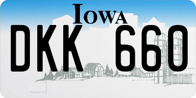 IA license plate DKK660