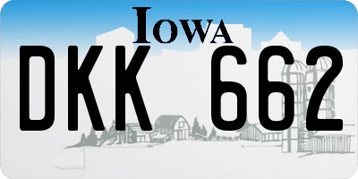 IA license plate DKK662