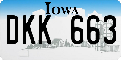IA license plate DKK663