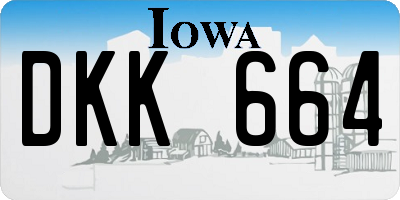 IA license plate DKK664