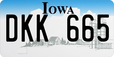 IA license plate DKK665