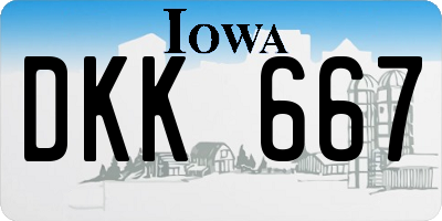 IA license plate DKK667
