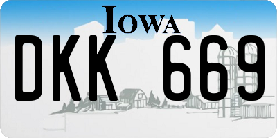 IA license plate DKK669
