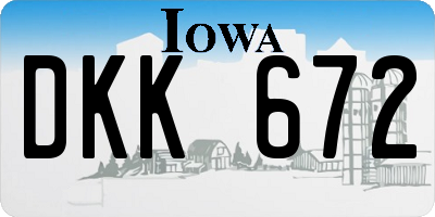 IA license plate DKK672