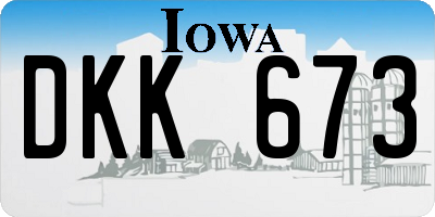 IA license plate DKK673
