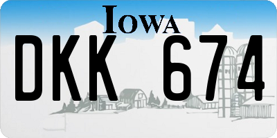 IA license plate DKK674