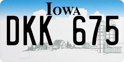 IA license plate DKK675
