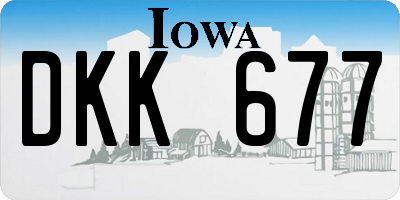 IA license plate DKK677