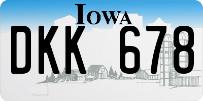 IA license plate DKK678