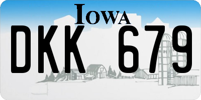 IA license plate DKK679