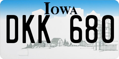 IA license plate DKK680