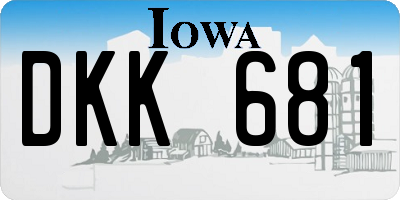 IA license plate DKK681