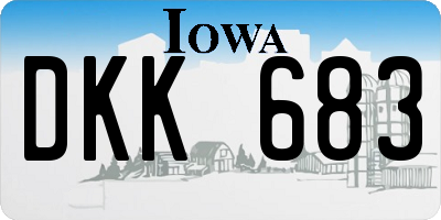 IA license plate DKK683