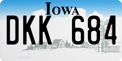 IA license plate DKK684
