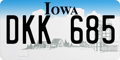 IA license plate DKK685