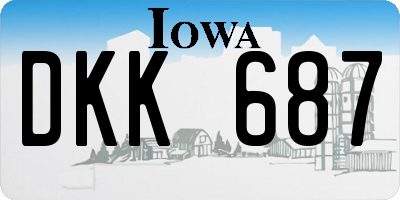 IA license plate DKK687