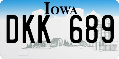 IA license plate DKK689