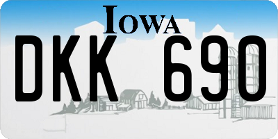IA license plate DKK690