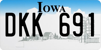 IA license plate DKK691