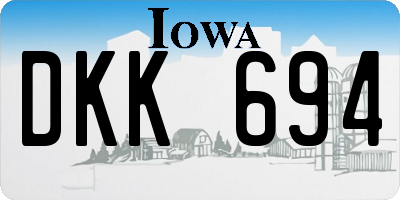 IA license plate DKK694
