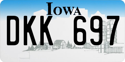 IA license plate DKK697